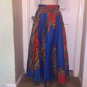 NWOT; Women Ladies Dashiki long African Skirt.